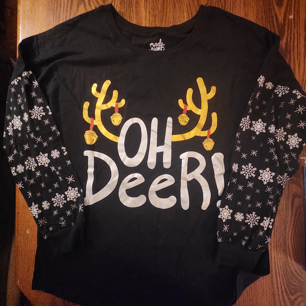 Black and Gold Women's 'Oh Deer!' Top